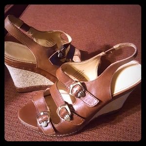 Circa Joan & David Leather Wedge Sandals